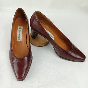 Vintage 90s Etienne Aigner Oxblood Leather Pumps, Sz 6.5, Minimalist